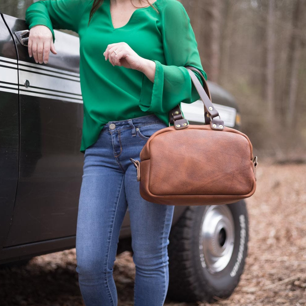 HOFFMAN LEATHER CROSSBODY BAG - VIOLET