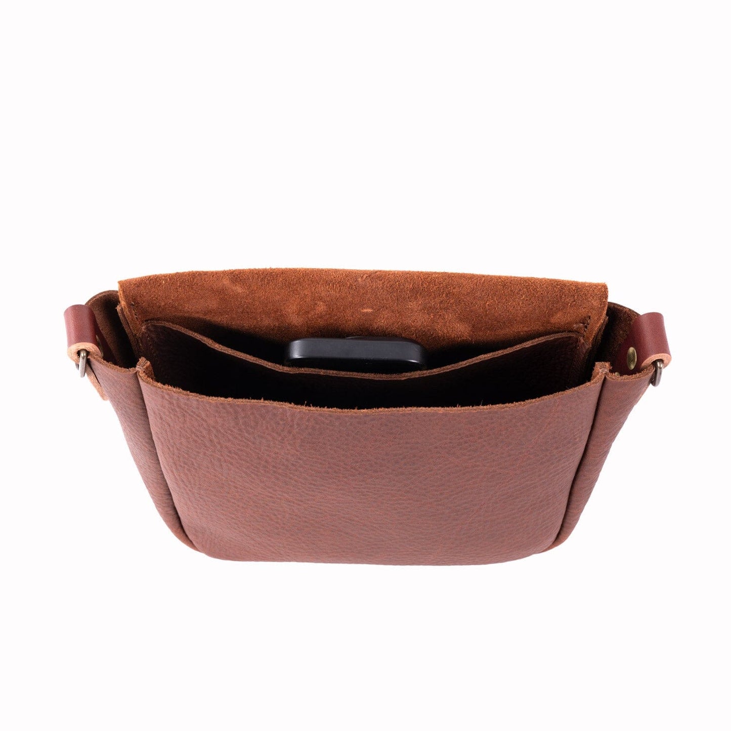 KINDLE LEATHER SATCHEL - SMALL - SADDLE - TURN LOCK - FIRST BAG MADE - IN STOCK (Copy)