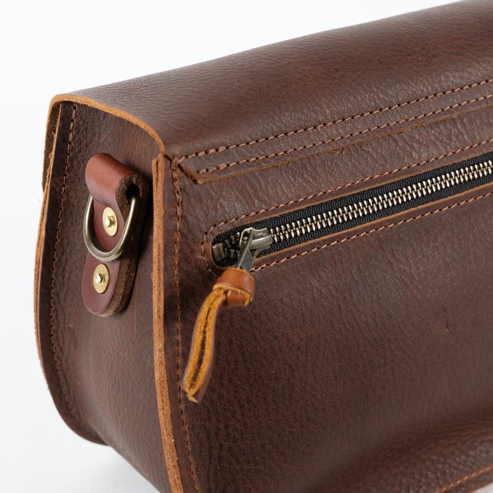 VIVIAN SATCHEL LEATHER CROSSBODY DELUXE - TOBACCO