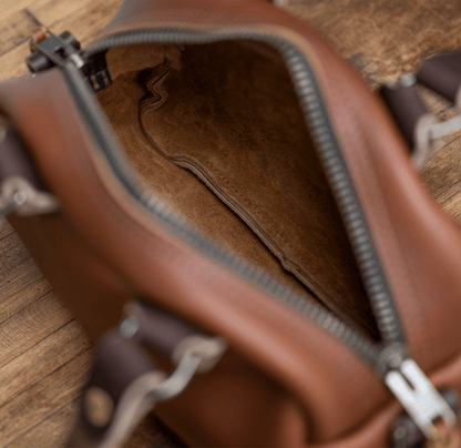 HOFFMAN LEATHER CROSSBODY BAG - MOCHA