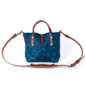 AVERY LEATHER TOTE BAG - MINI CROSSBODY - COBALT BISON