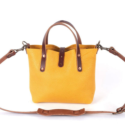 AVERY LEATHER TOTE BAG - MINI CROSSBODY - GOLDEN SUN