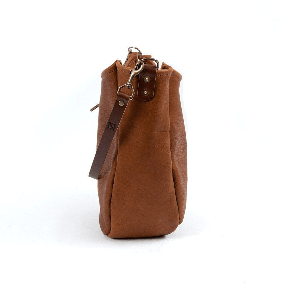 CELESTE LEATHER HOBO BAG - MEDIUM - PINE GREEN BISON