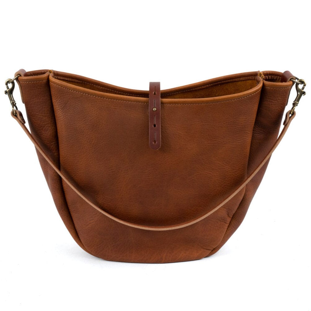 CELESTE LEATHER HOBO BAG - MEDIUM - WINE BISON