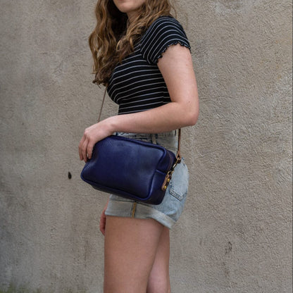 SARAH LEATHER CROSSBODY - VIOLET