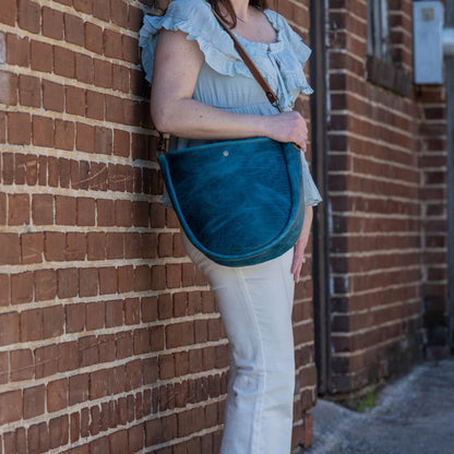 CELESTE LEATHER HOBO BAG - COBALT BISON