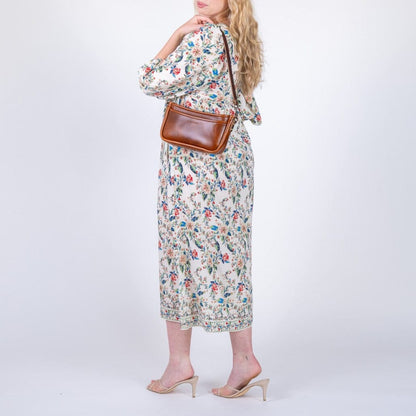 RENNIE LEATHER SHOULDER BAG - CHESTNUT