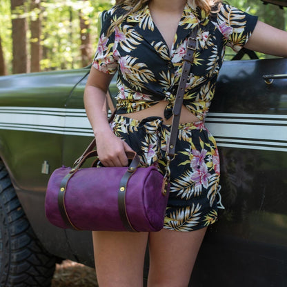 JANE LEATHER CROSSBODY - GRAPE BISON