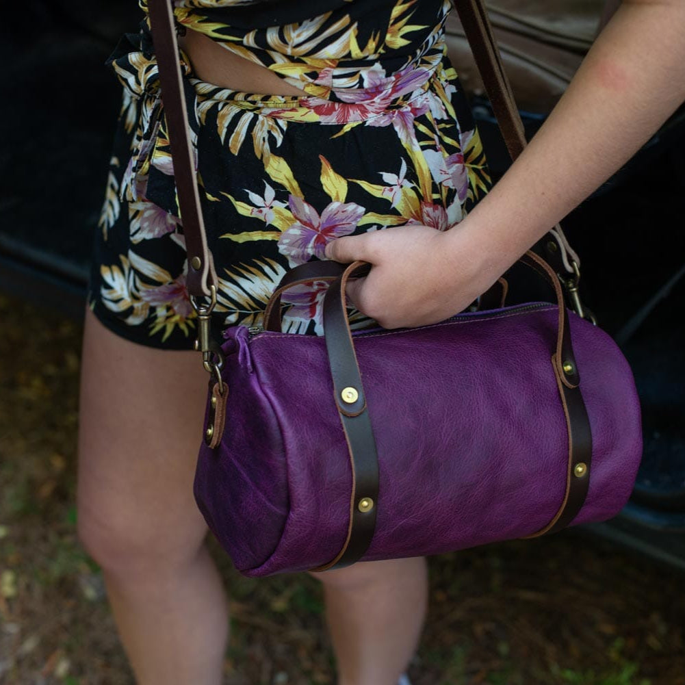 JANE LEATHER CROSSBODY - GRAPE BISON