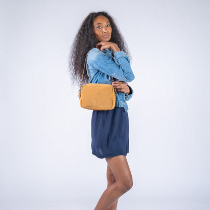 SARAH LEATHER CROSSBODY - DESERT SUEDE - IN STOCK