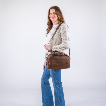 HOFFMAN LEATHER CROSSBODY BAG - HICKORY BISON