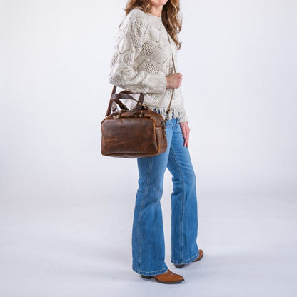 HOFFMAN LEATHER CROSSBODY BAG - HICKORY BISON