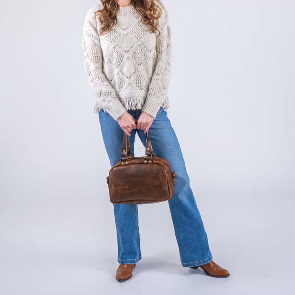 HOFFMAN LEATHER CROSSBODY BAG - HICKORY BISON