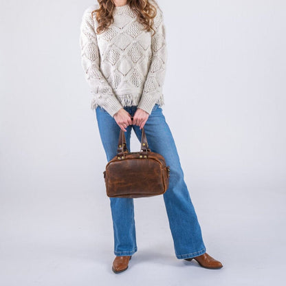 HOFFMAN LEATHER CROSSBODY BAG - HICKORY BISON