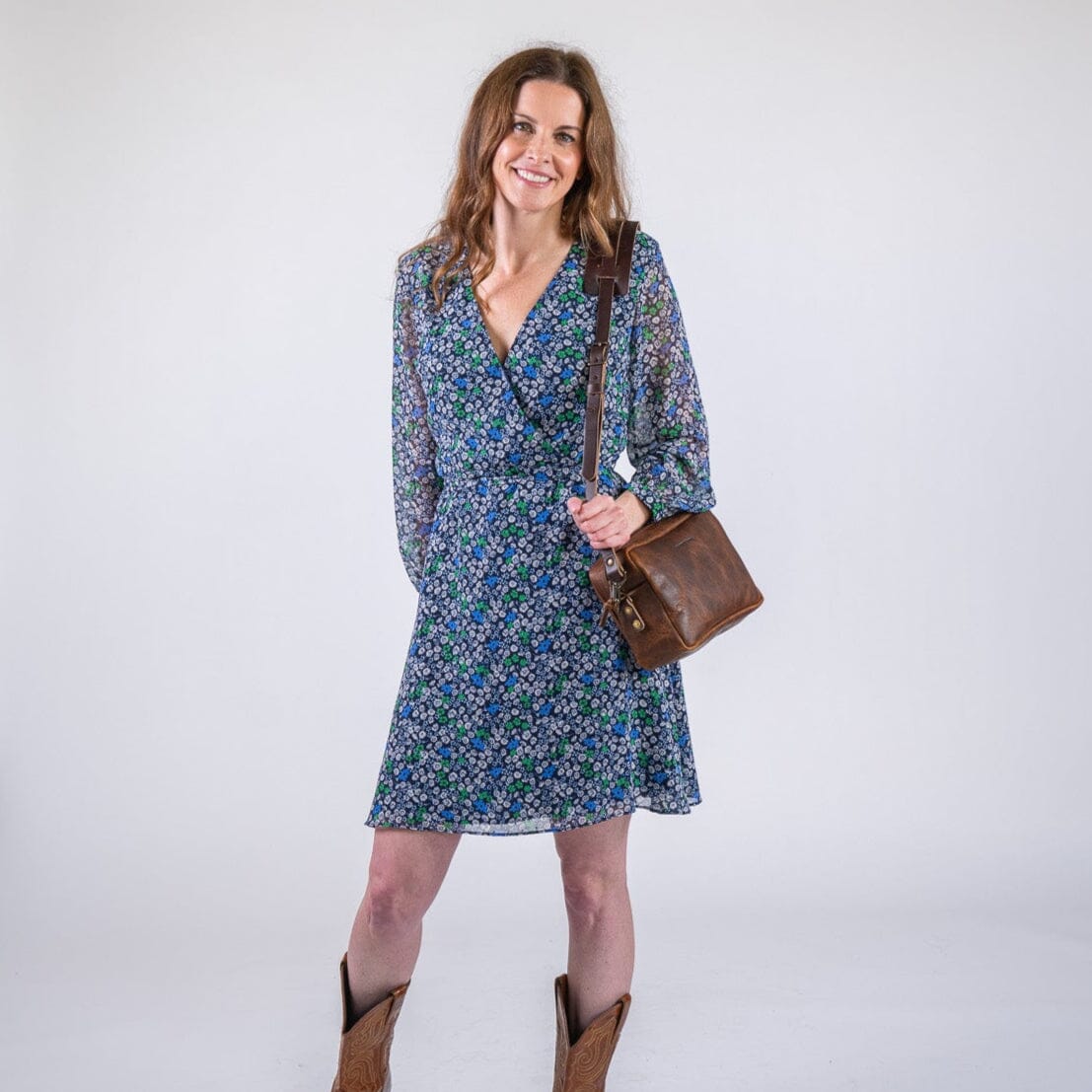 SARAH LEATHER CROSSBODY - HICKORY BISON