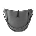 CELESTE LEATHER HOBO BAG - MEDIUM - LEAD GRAY