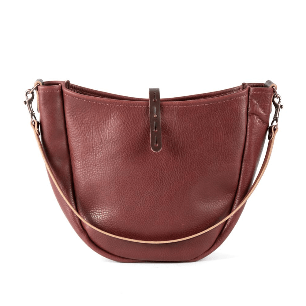 CELESTE LEATHER HOBO BAG - MEDIUM - MERLOT