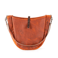 CELESTE LEATHER HOBO BAG - MEDIUM - TANGERINE BISON