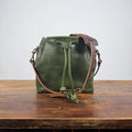 ABBY LEATHER BUCKET BAG - JADE BISON - IN STOCK