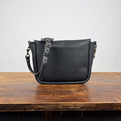 KINDLE LEATHER SATCHEL - BLACK - BACK POCKET - IN STOCK