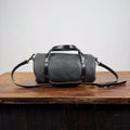 JANE LEATHER CROSSBODY - RAVEN - FRONT POCKET - COPPER RIVETS - IN STOCK