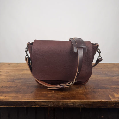 KINDLE LEATHER SATCHEL - DARK SADDLE - IN STOCK