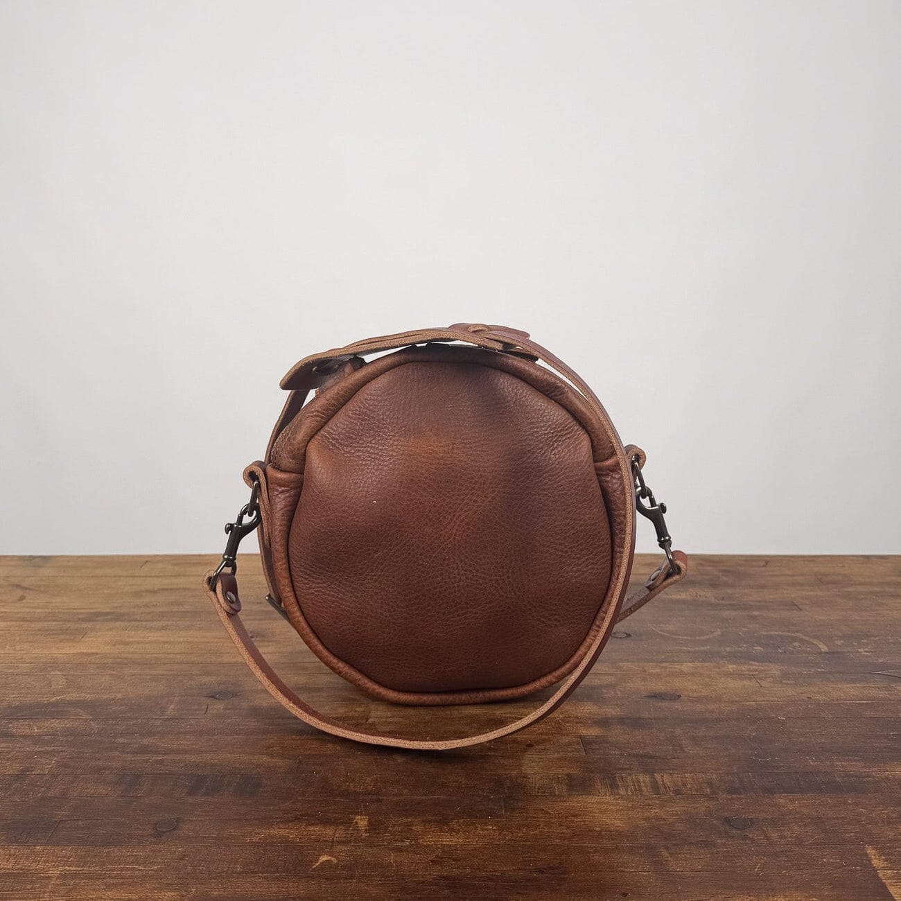 MAPLE CIRCLE CROSSBODY BAG - SMALL - SADDLE - FIRST BAG MADE - IN STOCK