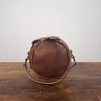 MAPLE CIRCLE CROSSBODY BAG - SMALL - SADDLE - FIRST BAG MADE - IN STOCK