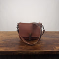 KINDLE LEATHER SATCHEL - SMALL - SADDLE - BUCKLE CLOSURE - FIRST BAG MADE - IN STOCK