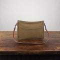 RENNIE LEATHER SHOULDER BAG - MEDIUM - PISTACHIO SUEDE - IN STOCK
