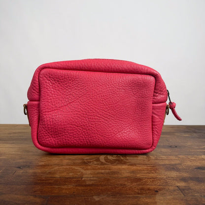 SARAH LEATHER CROSSBODY - PINK - FRONT POCKET - NEARLY PERFECT - IN STOCK