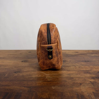 SARAH LEATHER CROSSBODY - PEANUT BISON - SCRIPT LOGO - NEARLY PERFECT - IN STOCK