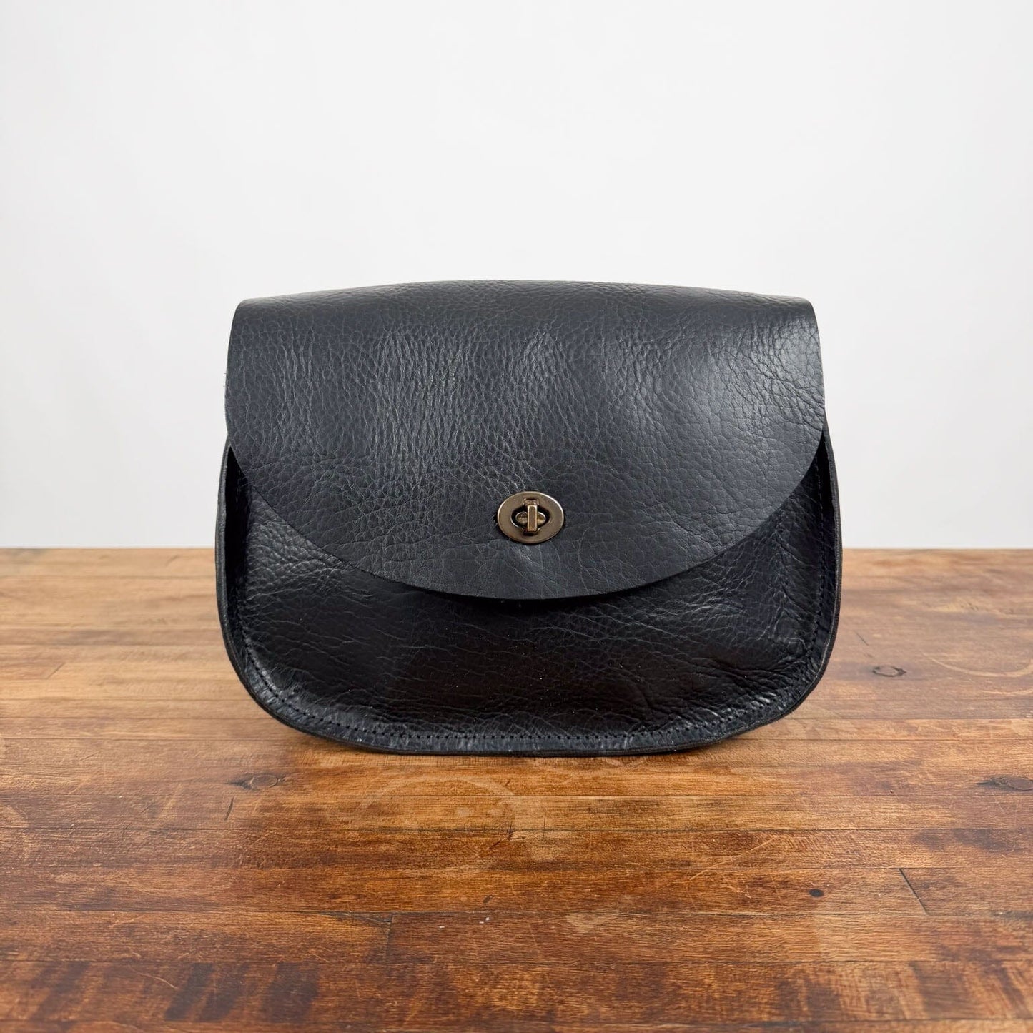 VIVIAN SATCHEL LEATHER CROSSBODY - BLACK BISON - IN STOCK