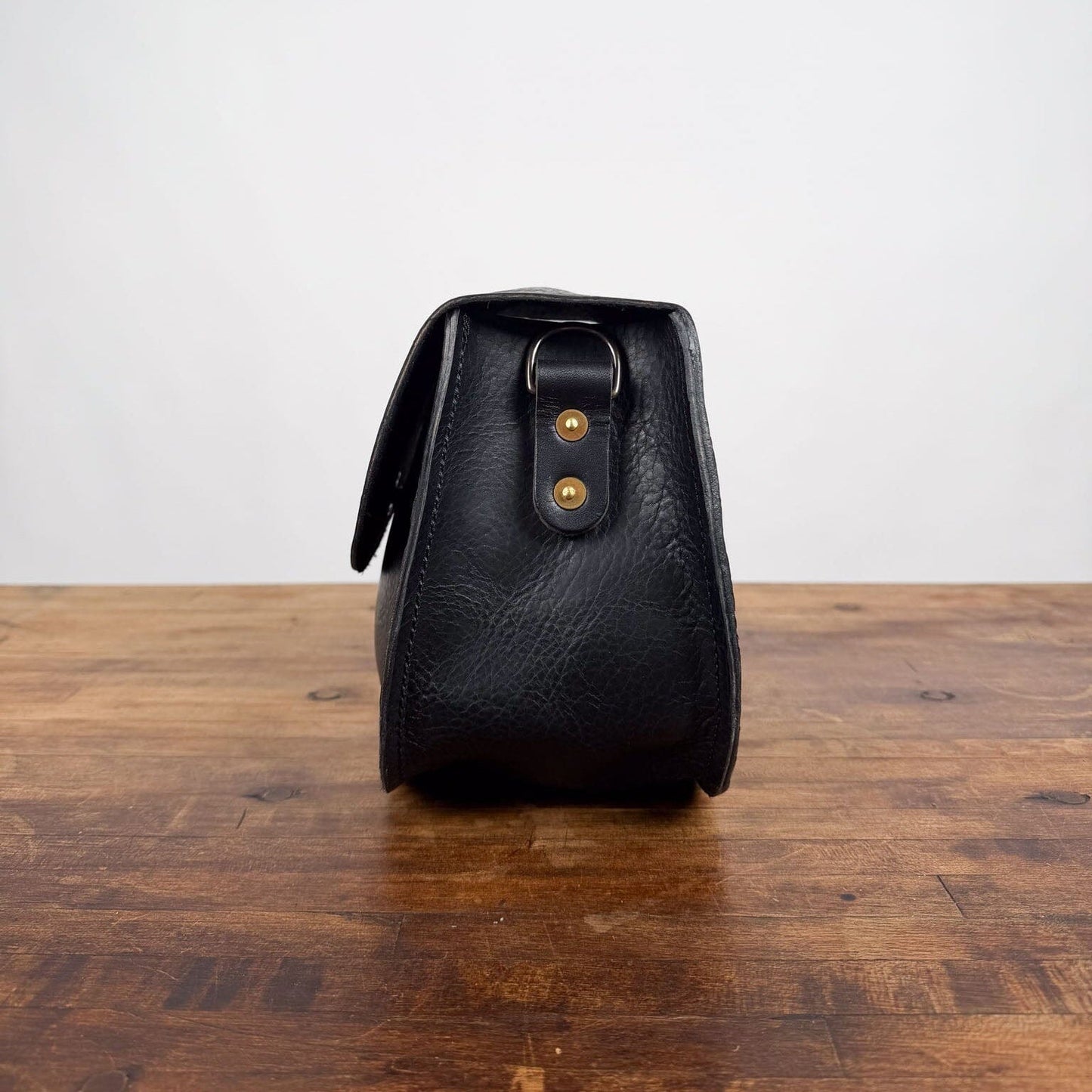 VIVIAN SATCHEL LEATHER CROSSBODY - BLACK BISON - IN STOCK