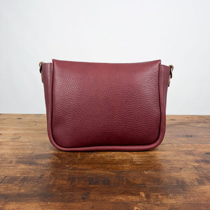 KINDLE LEATHER SATCHEL - MERLOT - IN STOCK