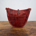 CELESTE LEATHER HOBO BAG - REDWOOD BISON - ZIPPER - BUTTON STUD - FRONT POCKET - NEARLY PERFECT - IN STOCK