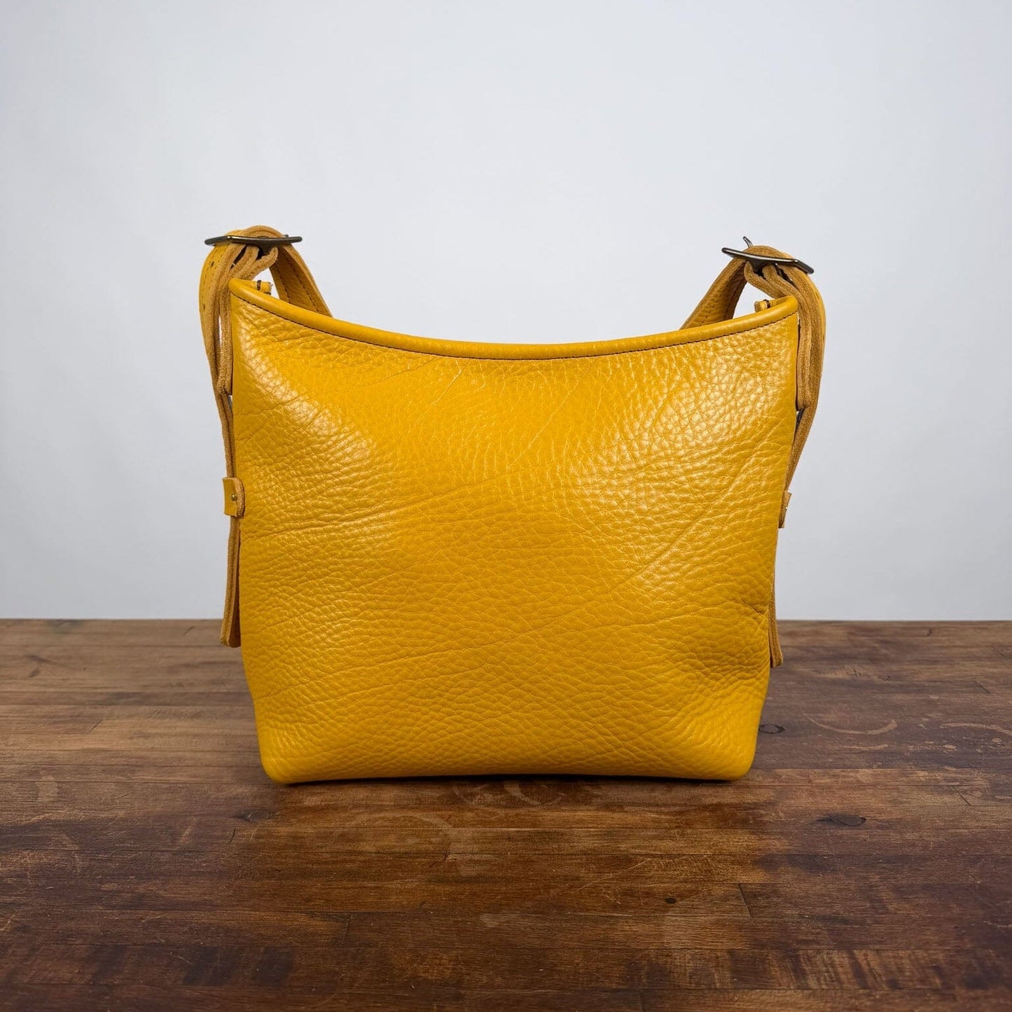 JULIANNE LEATHER HOBO BAG - SMALL - GOLDEN SUN - ZIPPER - IN STOCK