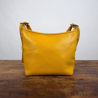 JULIANNE LEATHER HOBO BAG - SMALL - GOLDEN SUN - ZIPPER - IN STOCK