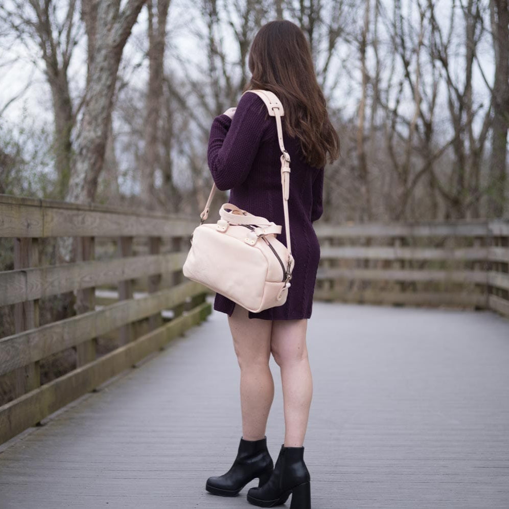 HOFFMAN LEATHER CROSSBODY BAG - NATURAL VEG TAN