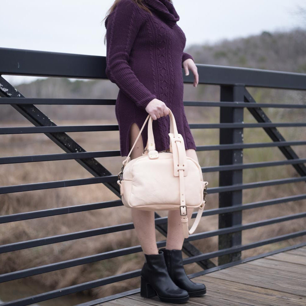 HOFFMAN LEATHER CROSSBODY BAG - NATURAL VEG TAN