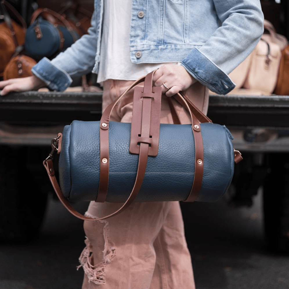 JANE LEATHER CROSSBODY - LARGE - SMOKEY BLUE
