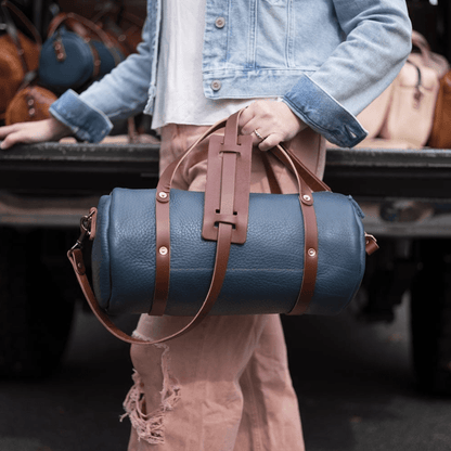 JANE LEATHER CROSSBODY - LARGE - SMOKEY BLUE