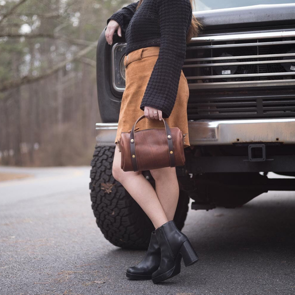 JANE LEATHER CROSSBODY - SMALL - SADDLE