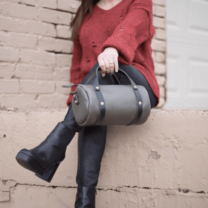 JANE LEATHER CROSSBODY - SMALL - LEAD GRAY