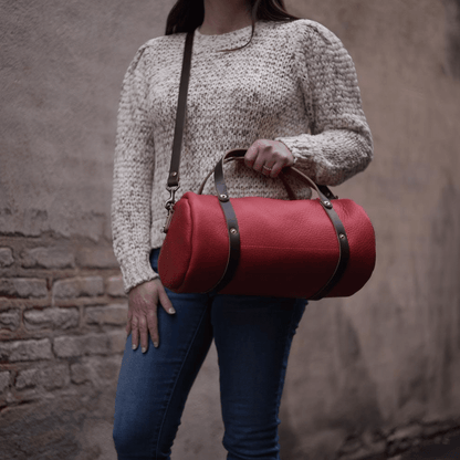 JANE LEATHER CROSSBODY - LARGE - CRIMSON