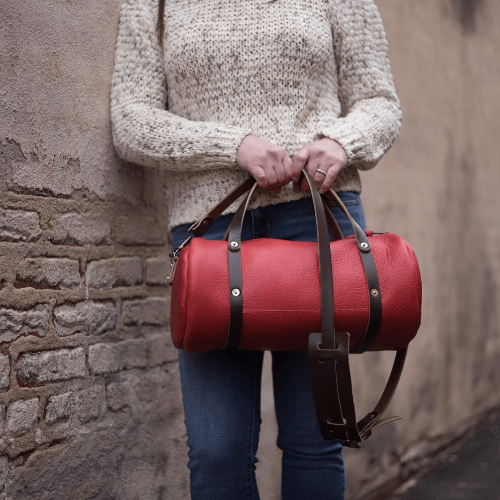 JANE LEATHER CROSSBODY - LARGE - CRIMSON