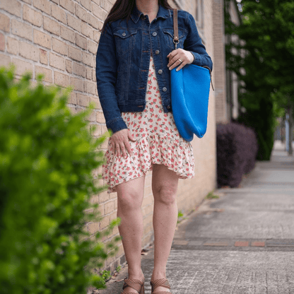 CELESTE LEATHER HOBO BAG - LARGE - OCEAN BLUE