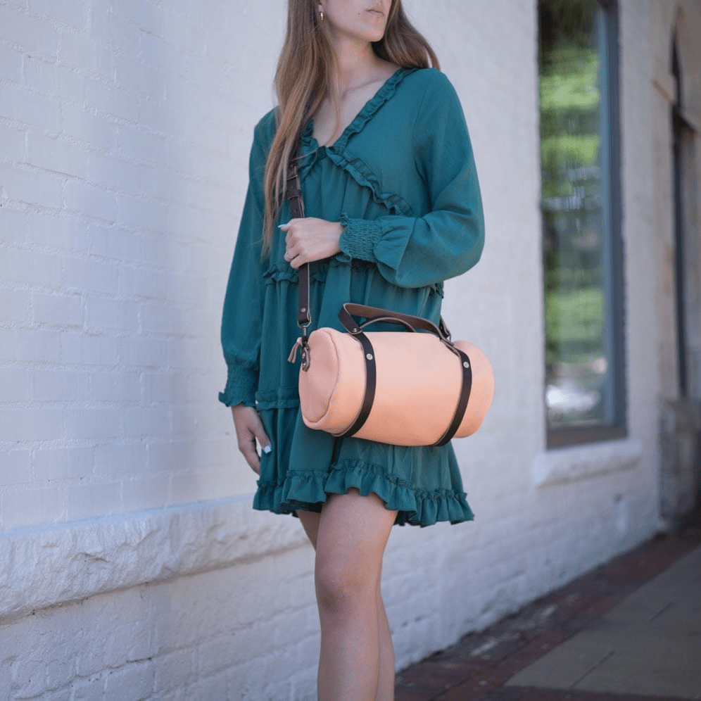 JANE LEATHER CROSSBODY - PEACH FUZZ