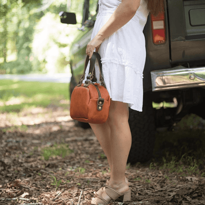 HOFFMAN LEATHER CROSSBODY BAG - MINI - TANGERINE BISON