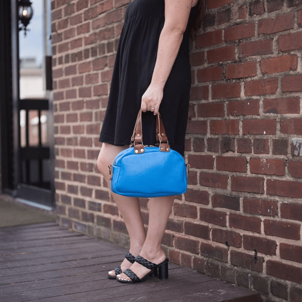 HOFFMAN LEATHER CROSSBODY BAG - MINI - OCEAN BLUE